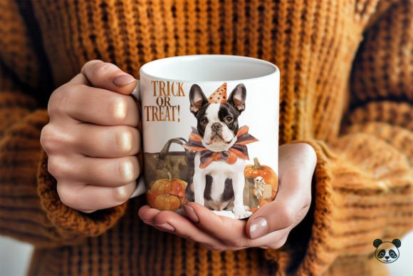 Boston Terrier Trick or Treat 3D Mug Wrap