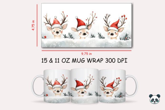 Christmas Albino Deer Mug Wrap Guide