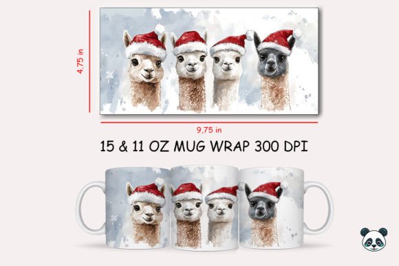 Christmas Alpaca Mug Wrap 1 Design Guide