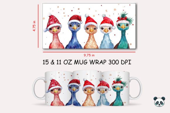 Christmas Guinea Fowl Mug Wrap: A Festive Sublimation Design for Holiday Mugs
