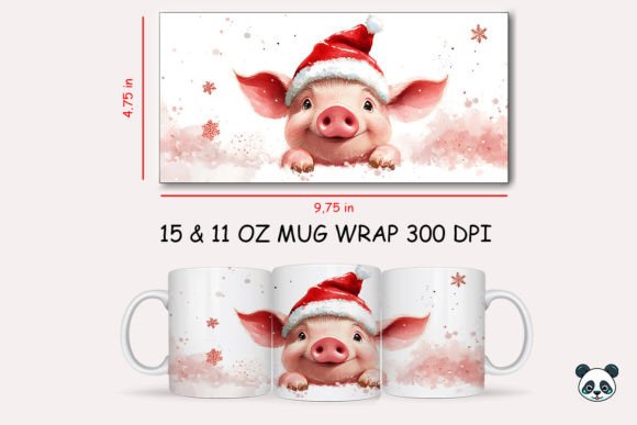 Christmas Pig Mug Wrap 3: A Festive Sublimation Design