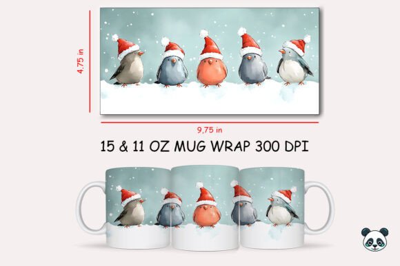 Christmas Pigeon Mug Wrap Design Guide