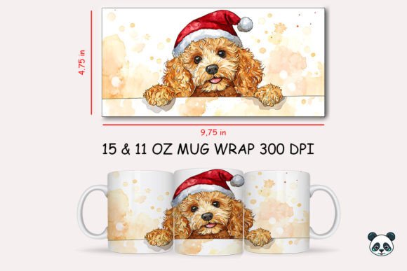 Christmas Poodle Mug Wrap 1 Design