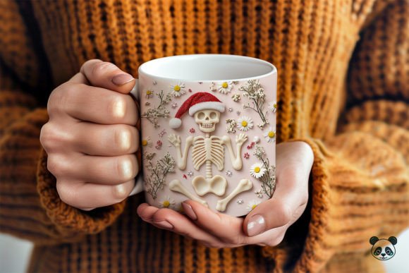 Christmas Skeleton 3D Mug Wrap Guide