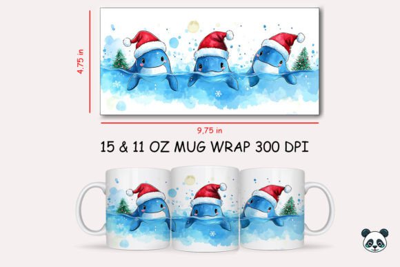 Christmas Whale Mug Wrap 1: Integrating Festive Sublimation Designs into Your Creative Workflow