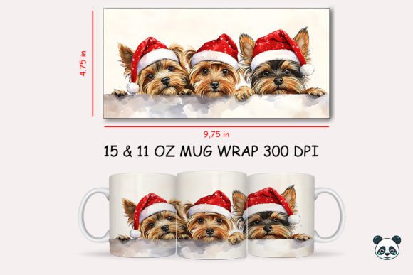 Christmas Yorkshire Terrier Mug Wrap Guide