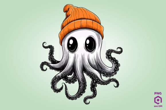 Creative Halloween Mug Designs with Cute Octopus Boo Clipart