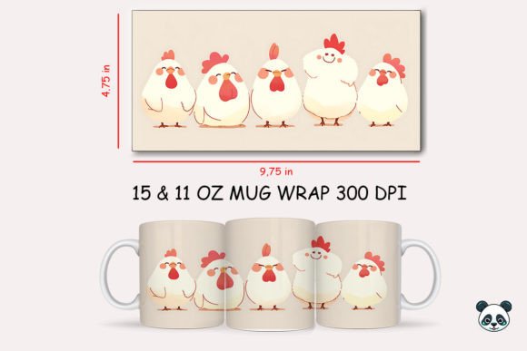 Cute Chickens Mug Wrap Sublimation: Bringing Farmyard Charm to Your Custom Mugs