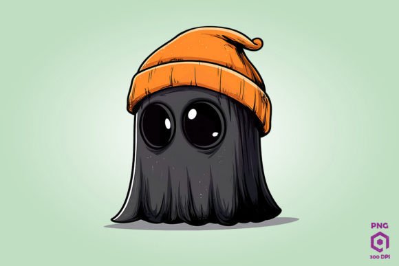 Cute Ghost in Orange Beanie Mug Wrap