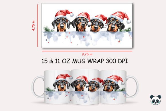 Elevating Holiday Sublimation with the Christmas Doberman Pinscher Mug Wrap