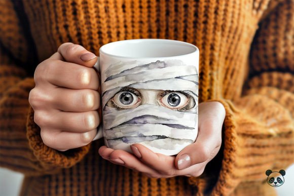 Elevating Seasonal Merchandise with the Halloween Mummy Eyes Mug Wrap