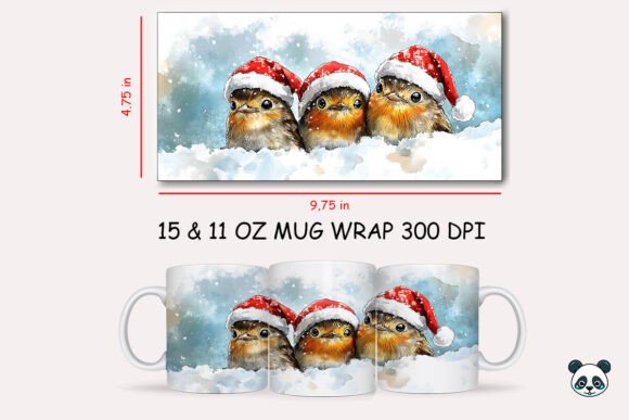 Elevating Sublimation Projects with the Christmas Sparrow Mug Wrap 1 Design