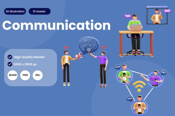 Elevating Visual Strategy with the Communication 3D Illustration Pack