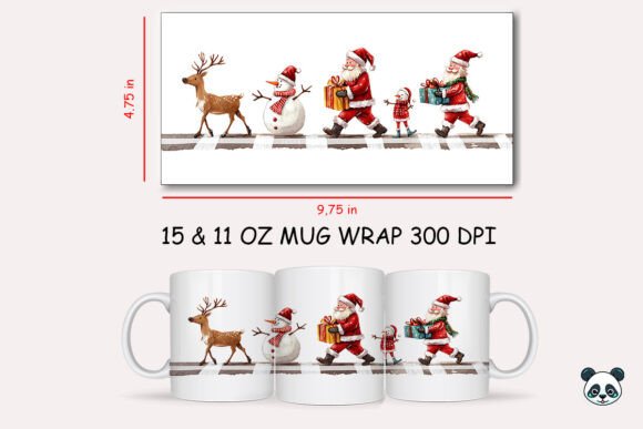 Evaluating the Christmas Characters Crossing the Street Mug Wrap for Sublimation Projects