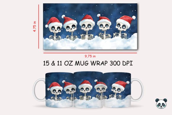 Evaluating the Cute Skeletons Mug Wrap Sublimation Design for Custom Print Projects