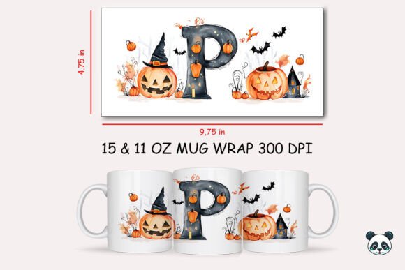Evaluating the Halloween Letter P Mug Wrap Sublimation 2 Design
