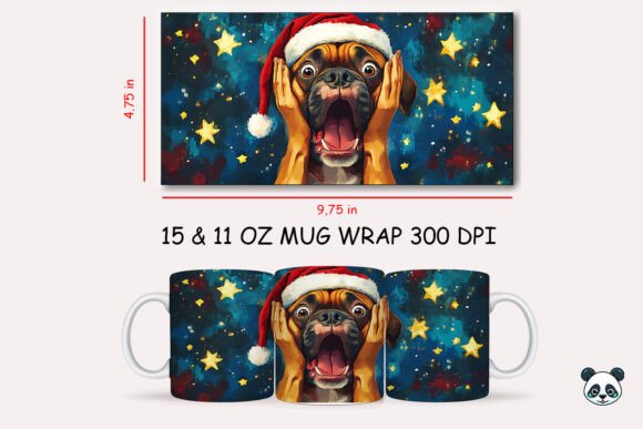 Funny Christmas Boxer Scream Mug Wrap 2