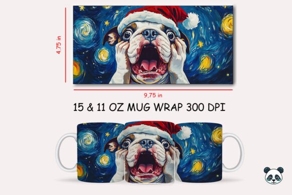 Funny Christmas Bulldog Scream Mug Wrap: Elevate Your Holiday Sublimation Projects