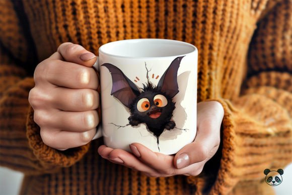 Funny Goofy Bat Peek a Boo 3D Mug Wrap