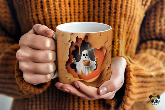 Ghost Drink Coffee 3D Mug Wrap: Elevating Sublimation Design with Digital Precision