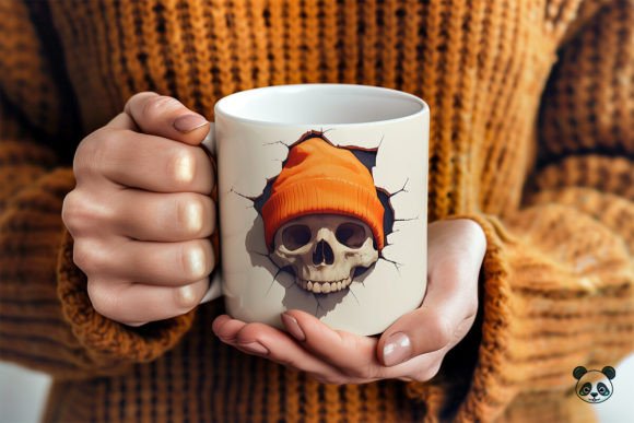 Halloween Skeleton 3D Mug Wrap Design