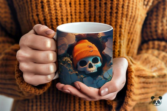 Halloween Skeleton Crack Hole 3D Mug Wrap