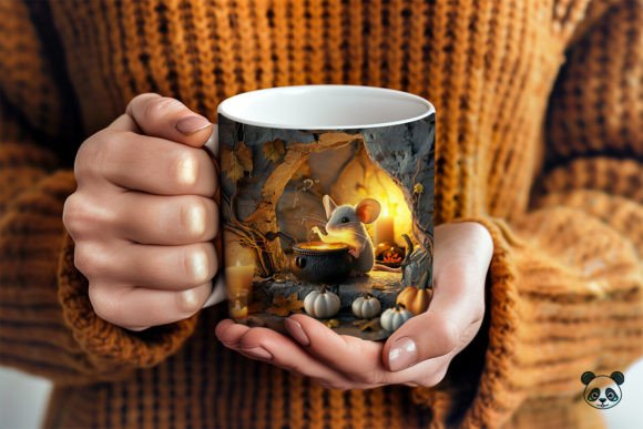 Halloween Witch Mouse 3D Mug Wrap