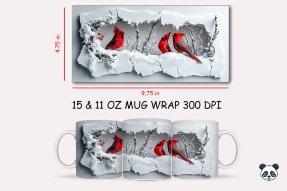 Integrating the Christmas Cardinal Bird 3D Mug Wrap into Your Sublimation Workflow