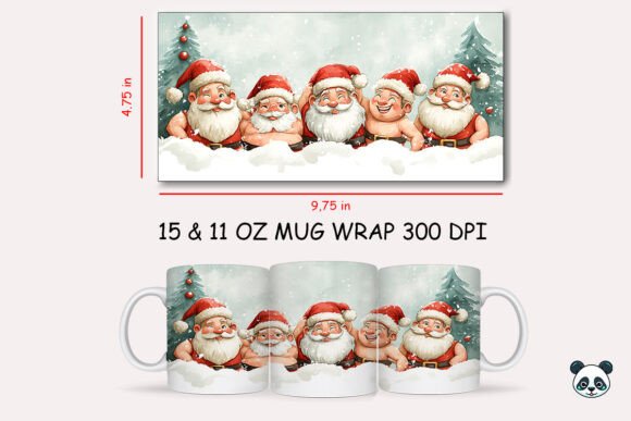Muscular Santas Mug Wrap Sublimation: A Bold Twist on Holiday Decor