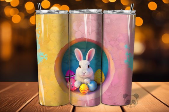 Rabbit Colorful Easter 3D Tumbler Wrap