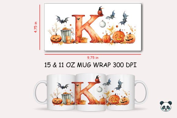 Strategic Branding with Halloween Letter K Mug Wrap Sublimation