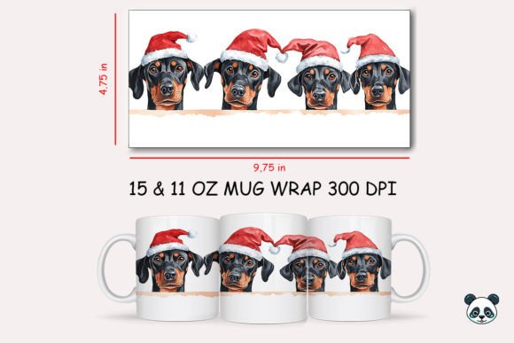 Strategic Branding with the Christmas Doberman Pinscher Mug Wrap 3: A Guide to High-Impact Sublimation Design