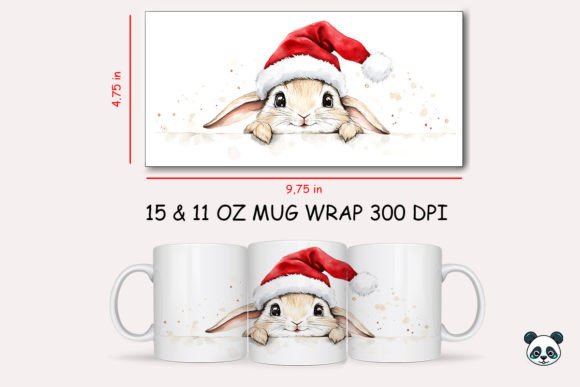 Strategic Branding with the Christmas Rabbit Mug Wrap 1: Elevating Sublimation Product Lines