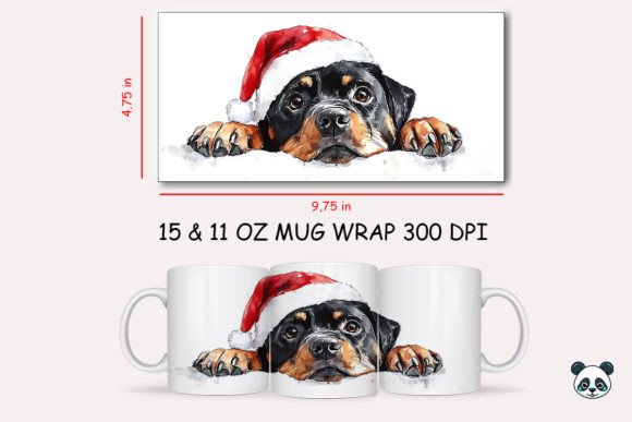 Strategic Branding with the Christmas Rottweiler Mug Wrap: Elevating Holiday Merchandise
