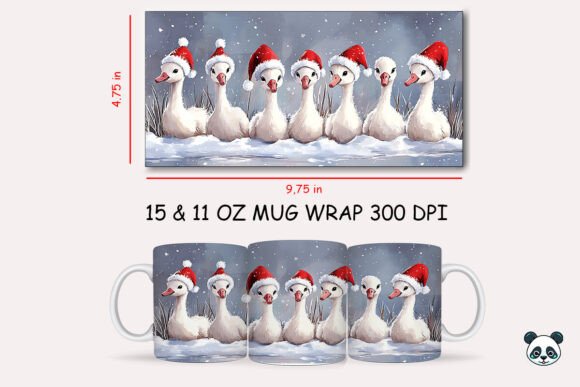 Strategic Branding with the Christmas Swan Mug Wrap: Elevating Sublimation Products